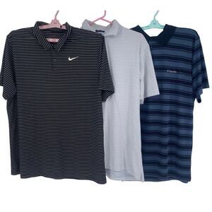 3pc Mens Golf Polo Bundle (Nike,Peter Millar, Columbia)